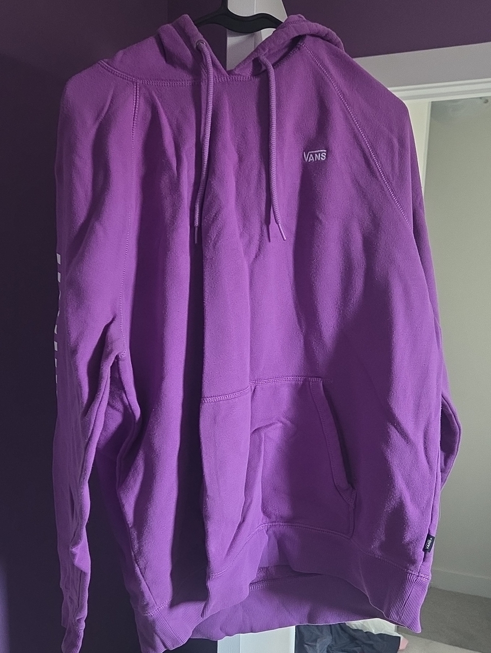 Vans Purple Hooded Pullover - Men's Logo Sweatshirt